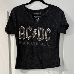 AC/DC Studded Black Short Sleeve Tee
